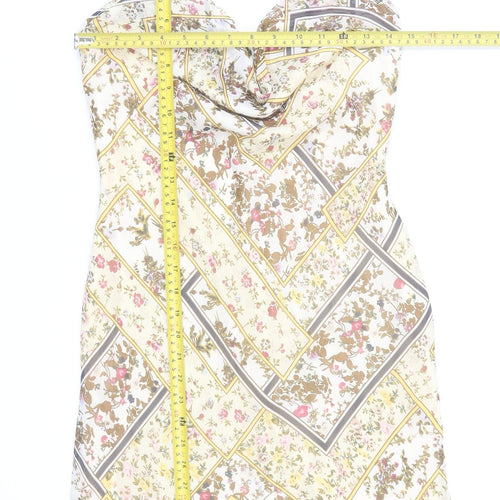 PrettyLittleThing Women’s Multicoloured Floral Slip Dress UK 10