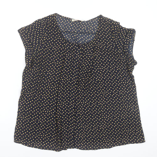 Louche Womens Blue Polka Dot Blouse Size 14 Sleeveless Casual Top