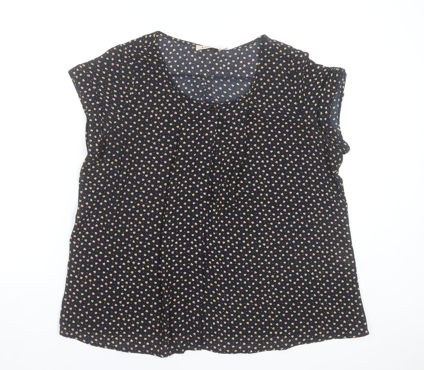 Louche Womens Blue Polka Dot Blouse Size 14 Sleeveless Casual Top