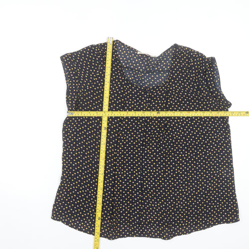 Louche Womens Blue Polka Dot Blouse Size 14 Sleeveless Casual Top