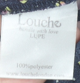 Louche Womens Blue Polka Dot Blouse Size 14 Sleeveless Casual Top