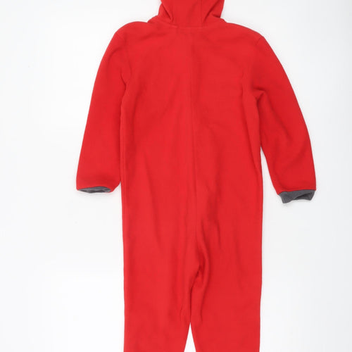 Liverpool FC Boys Red Fleece Hooded One Piece Pyjama 5-6 Years Zip Front
