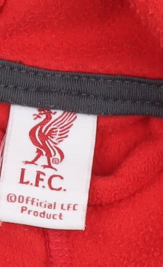 Liverpool FC Boys Red Fleece Hooded One Piece Pyjama 5-6 Years Zip Front