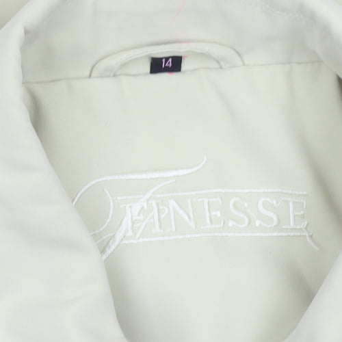 Finesse Women's Beige Size 14 Classic Mid-Length Jacket
