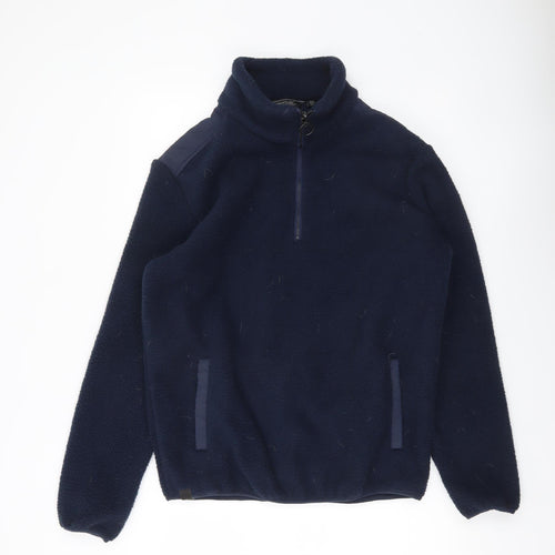 Regatta Men’s Blue Fleece Pullover Sweatshirt High Neck Size M