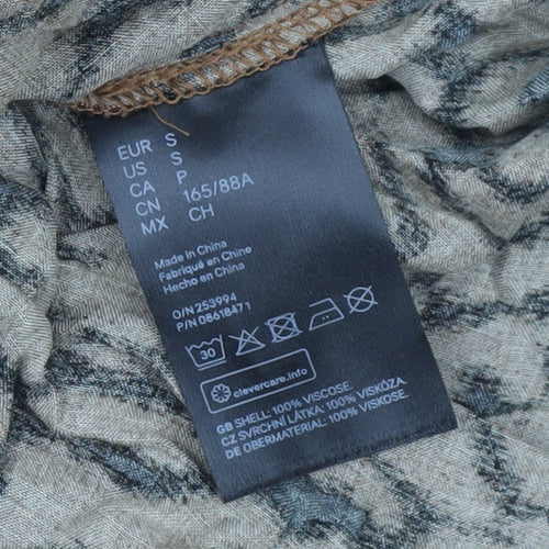 H&M Women’s Brown Animal Print Midi Smocked Dress Size 8
