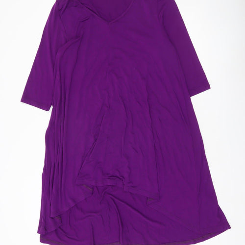 Join Clothes Women’s Purple One Size Tunic Top 3/4 Sleeve Scoop Neck