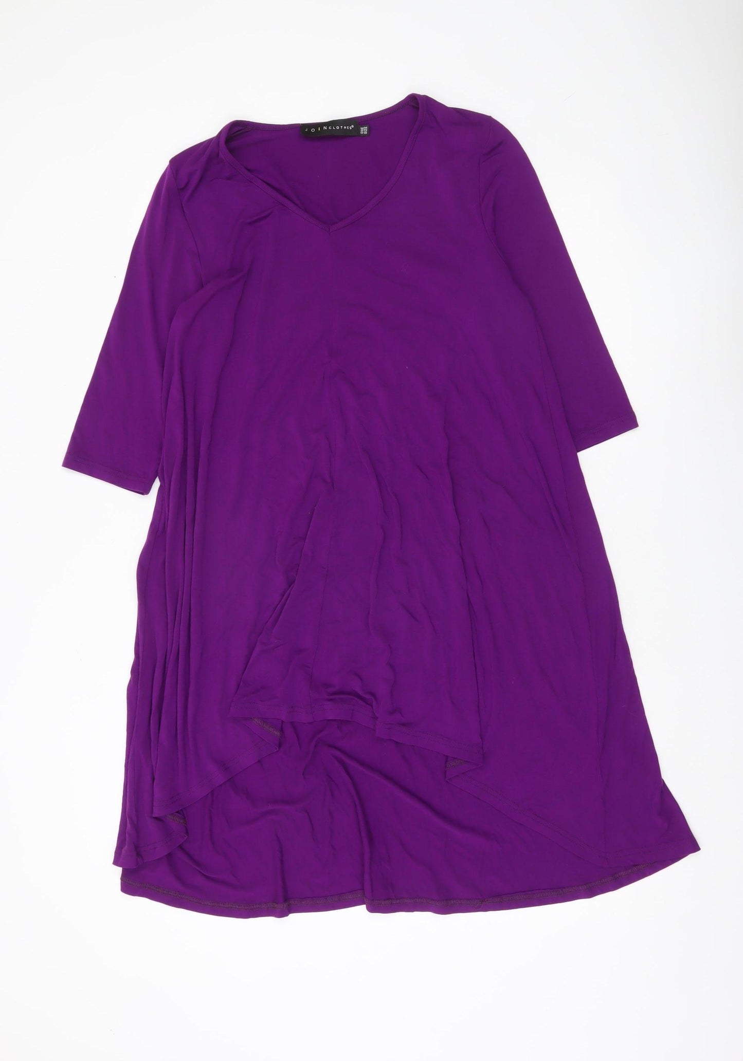 Join Clothes Women’s Purple One Size Tunic Top 3/4 Sleeve Scoop Neck