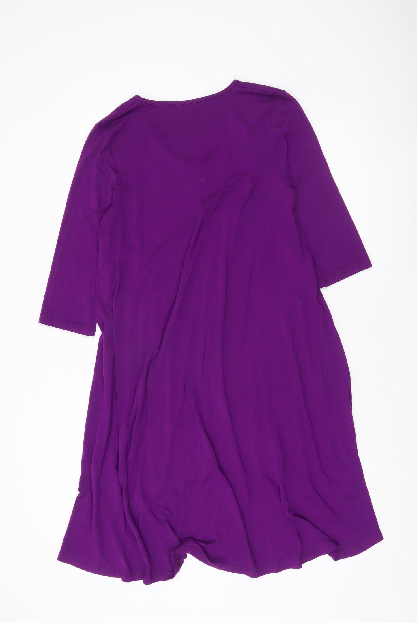 Join Clothes Women’s Purple One Size Tunic Top 3/4 Sleeve Scoop Neck