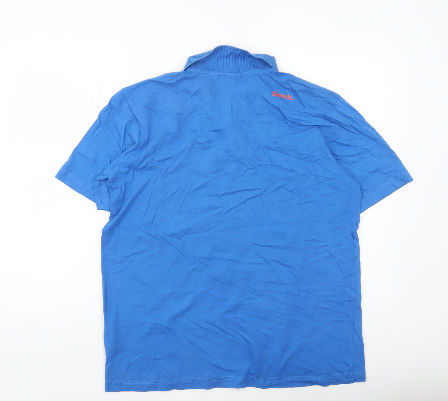 Bench Men’s Blue Graphic Polo Shirt XL Cotton Casual