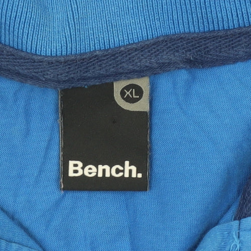 Bench Men’s Blue Graphic Polo Shirt XL Cotton Casual
