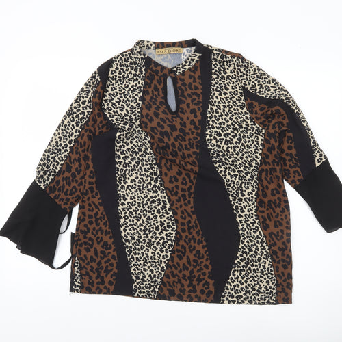 Pala D’oro Women’s Multicoloured Animal Print Tunic Blouse S