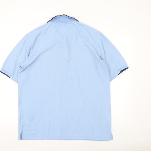 Umbro Men Blue Size L Polo Shirt Short Sleeve Cotton Blend