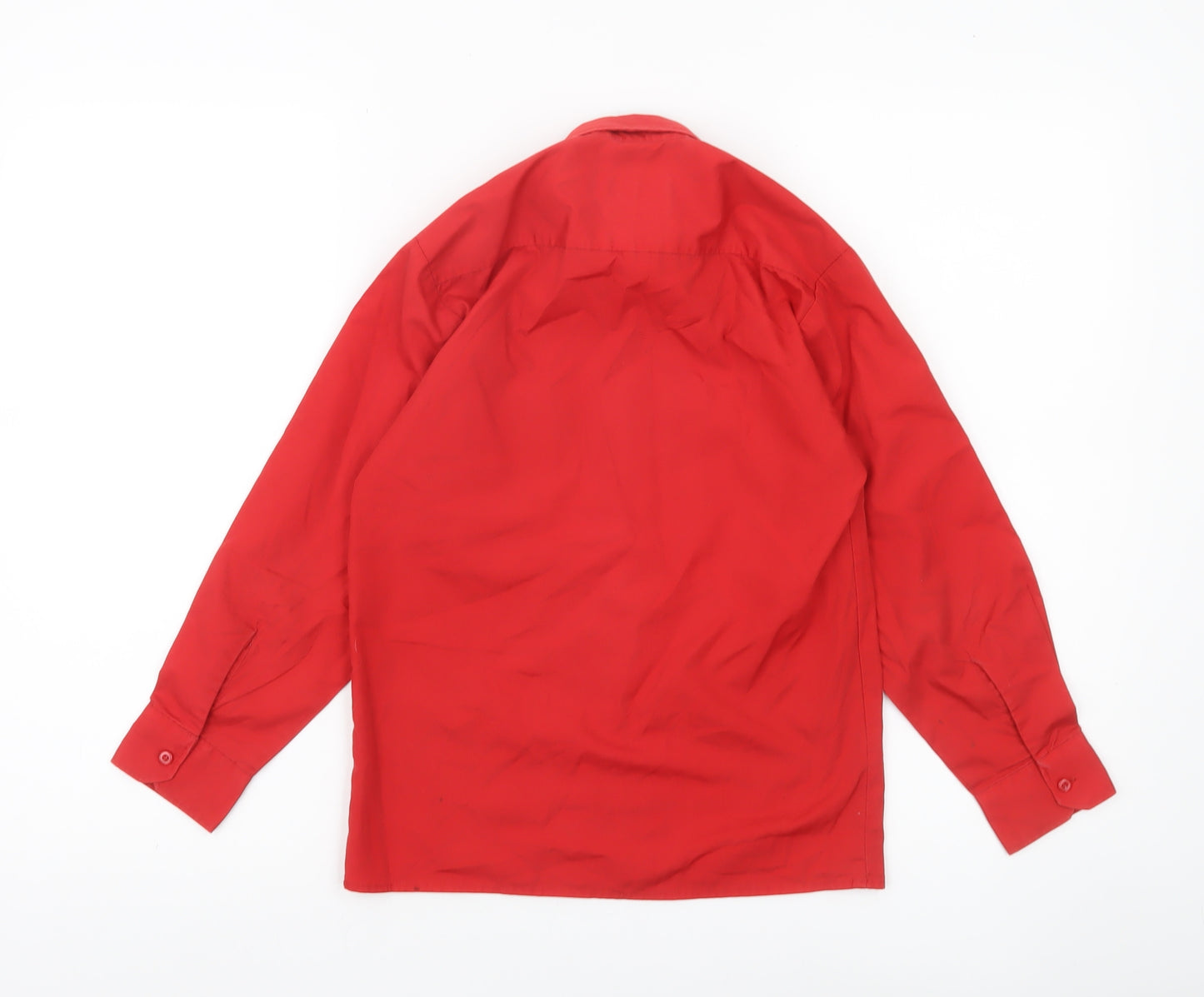 Hunter Boys Red Button-Up Long Sleeve Shirt Size 12 Years Polyester Cotton