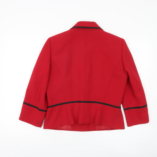 Tahari Women Red Size 12 Suit Jacket Notch Lapel Four-Button