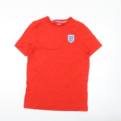 England FA Boys Red Cotton Football T-Shirt 13-14 Years Short Sleeve