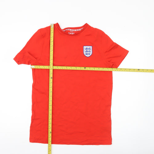 England FA Boys Red Cotton Football T-Shirt 13-14 Years Short Sleeve