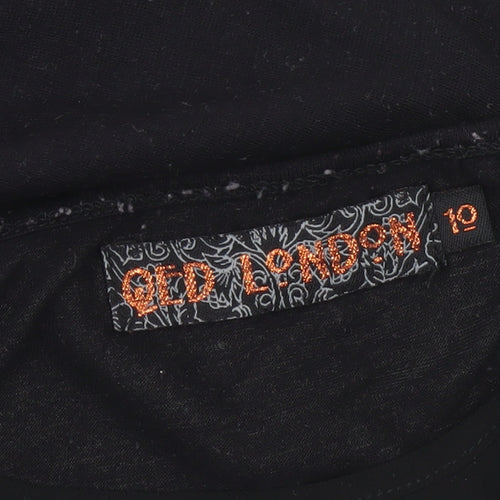 QED London Womens Black Ruffle Tunic Blouse Size 10 Sleeveless