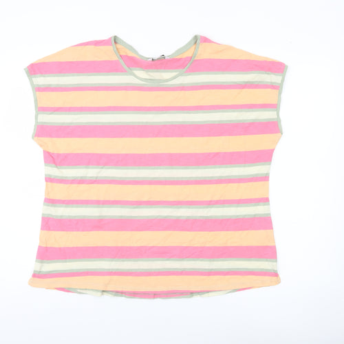 Next Women’s Multicoloured Striped Cotton T-Shirt UK 14