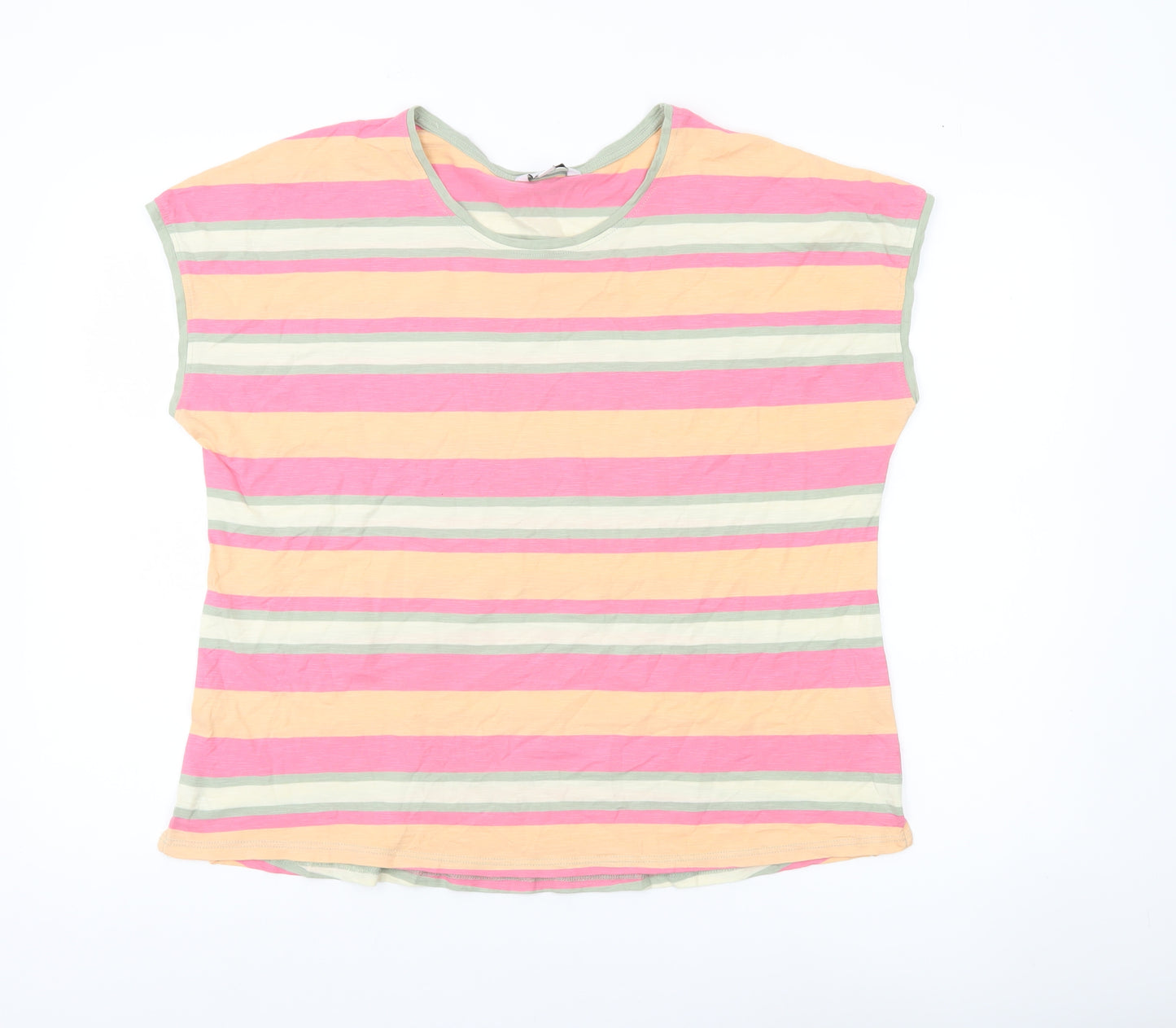 Next Women’s Multicoloured Striped Cotton T-Shirt UK 14