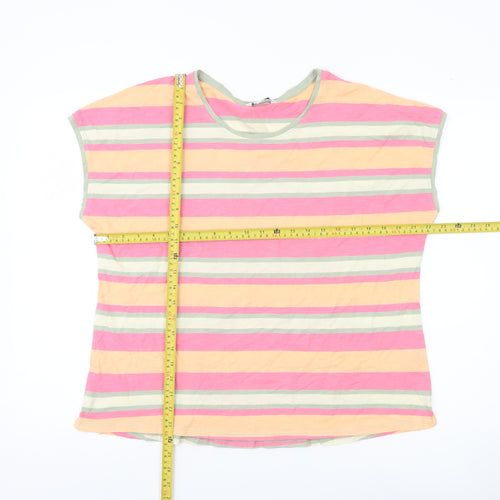 Next Women’s Multicoloured Striped Cotton T-Shirt UK 14