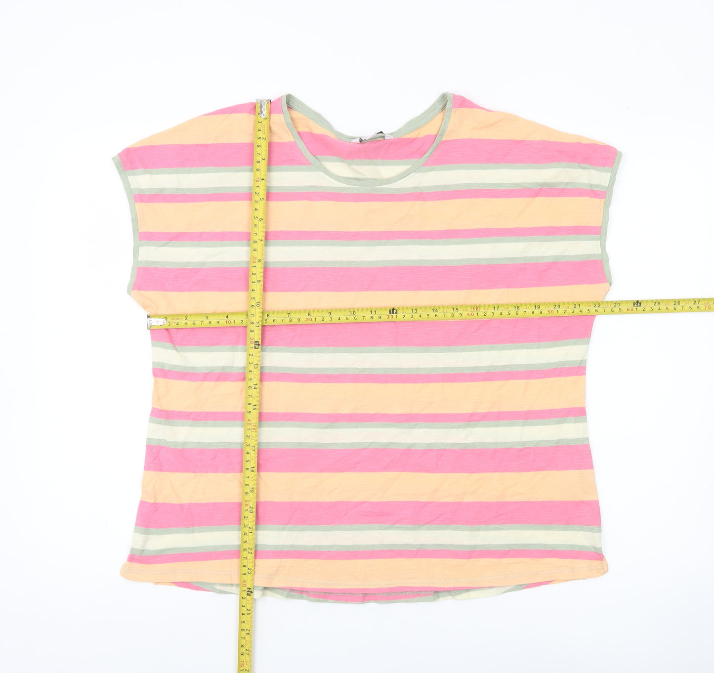 Next Women’s Multicoloured Striped Cotton T-Shirt UK 14