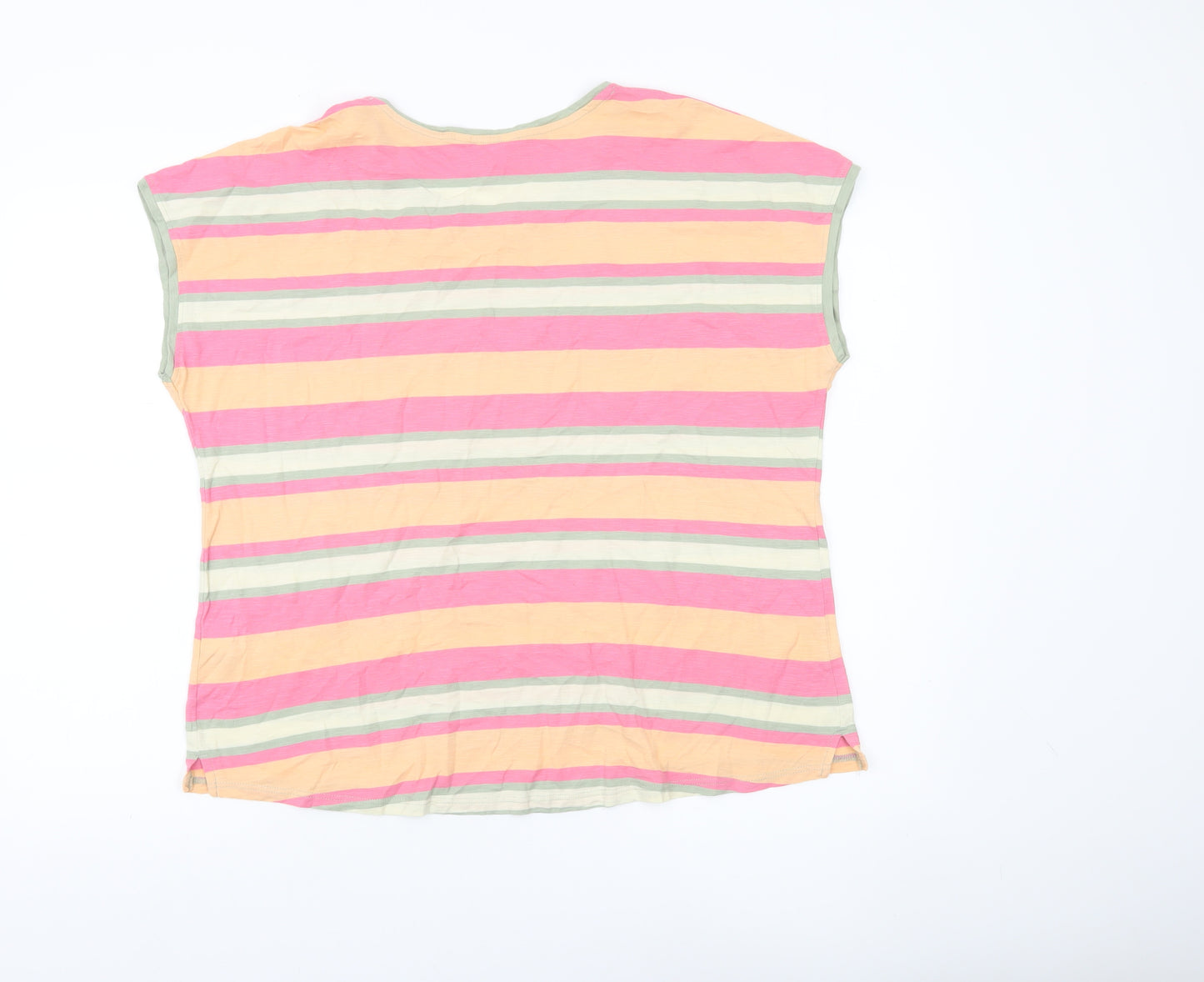 Next Women’s Multicoloured Striped Cotton T-Shirt UK 14