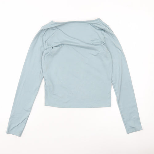 Hollister Womens Blue Slim Cropped Long Sleeve Square Neck Top M