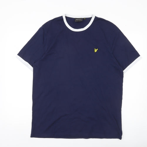 Lyle & Scott Men's Blue Crew Neck Short Sleeve T-Shirt Size L