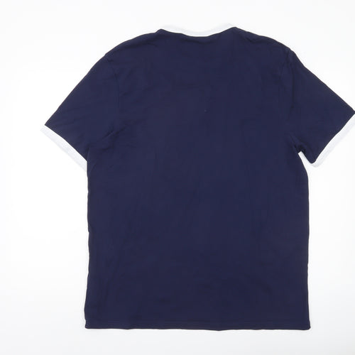 Lyle & Scott Men's Blue Crew Neck Short Sleeve T-Shirt Size L