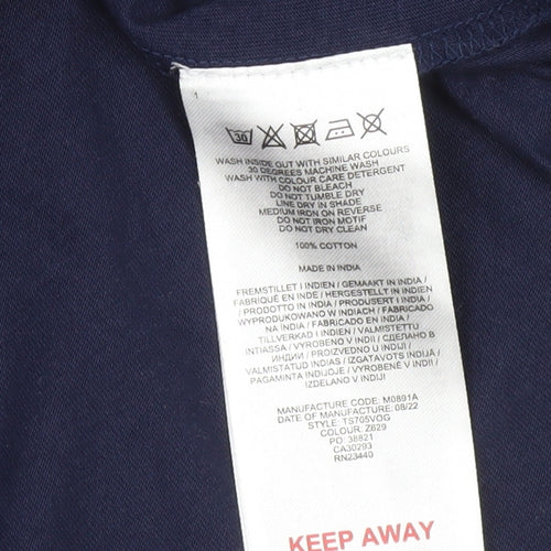 Lyle & Scott Men's Blue Crew Neck Short Sleeve T-Shirt Size L