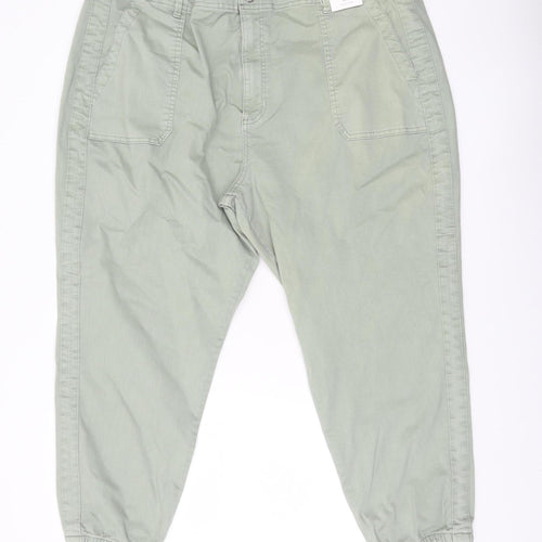 Marks and Spencer Women’s Green Size 24 Jogger Trousers Cotton Lyocell