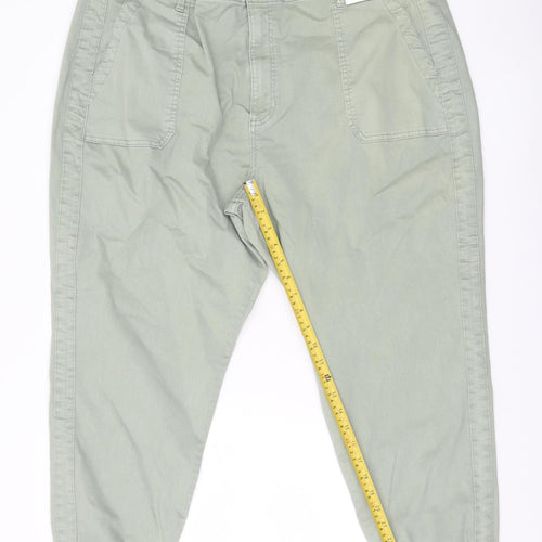 Marks and Spencer Women’s Green Size 24 Jogger Trousers Cotton Lyocell