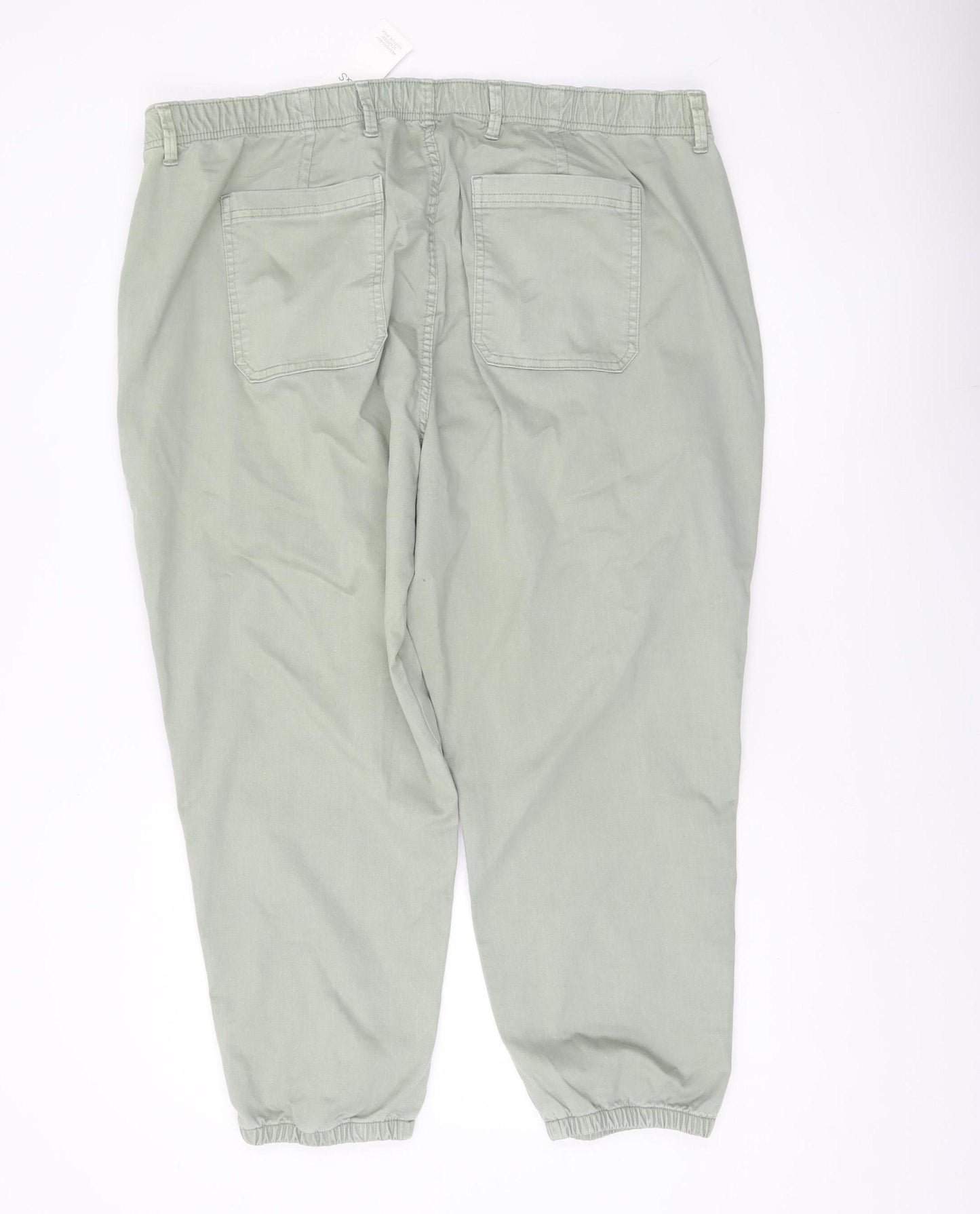 Marks and Spencer Women’s Green Size 24 Jogger Trousers Cotton Lyocell