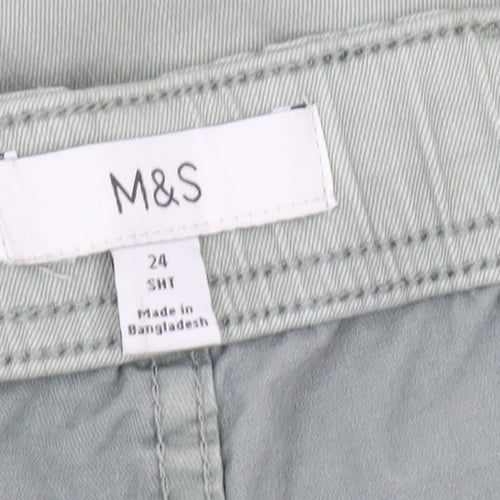 Marks and Spencer Women’s Green Size 24 Jogger Trousers Cotton Lyocell