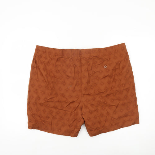 Marks and Spencer Men's Brown 2XL Casual Cotton Shorts