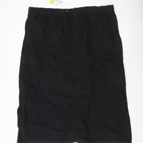 Marks and Spencer Womens Black Size 24 Cargo Skirt Knee Length