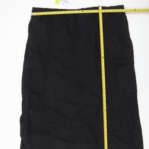 Marks and Spencer Womens Black Size 24 Cargo Skirt Knee Length