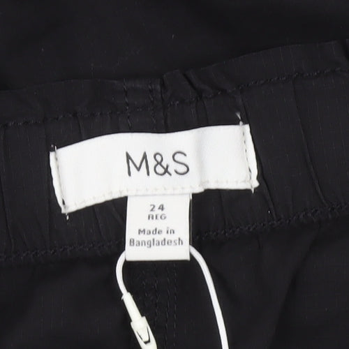 Marks and Spencer Womens Black Size 24 Cargo Skirt Knee Length