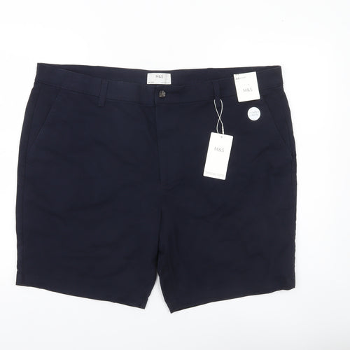 Marks and Spencer Mens Blue Chino Shorts Size 44 Regular Fit