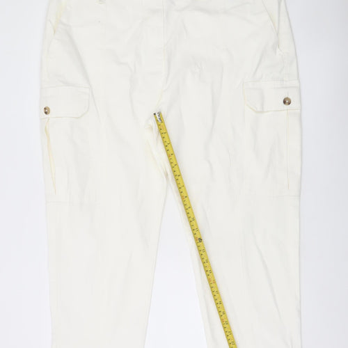 Marks and Spencer Women's White Cargo Trousers Size 20 Regular
