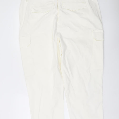 Marks and Spencer Women's White Cargo Trousers Size 20 Regular