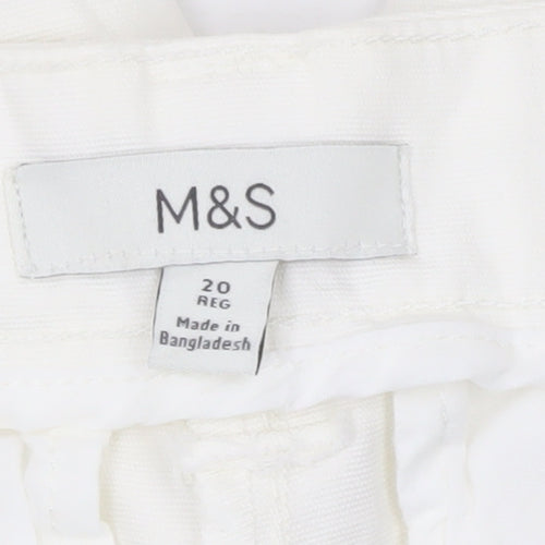 Marks and Spencer Women's White Cargo Trousers Size 20 Regular
