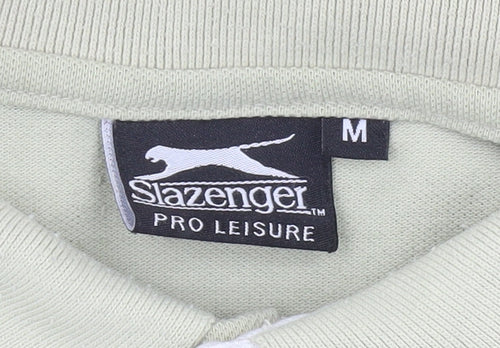 Slazenger Men’s Beige Striped Polo Shirt Size M Casual Golf