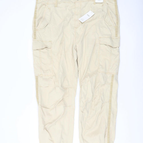 Marks and Spencer Womens Beige Cargo Trousers Size 20 Regular