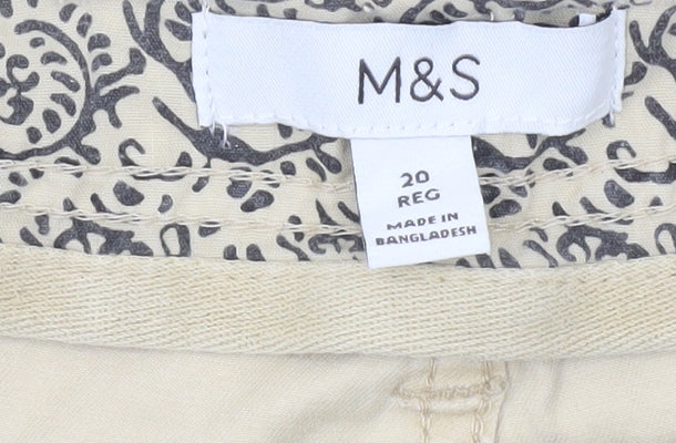 Marks and Spencer Womens Beige Cargo Trousers Size 20 Regular