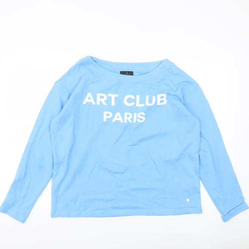 Monari Women’s Blue Pullover Sweatshirt Size 10 Cotton Long Sleeve