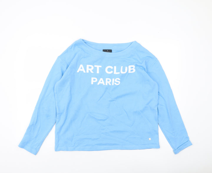 Monari Women’s Blue Pullover Sweatshirt Size 10 Cotton Long Sleeve