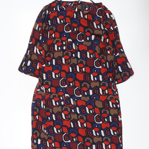 MNG Collection Women’s Multicoloured Geometric Shift Dress Size 12
