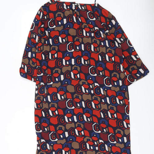 MNG Collection Women’s Multicoloured Geometric Shift Dress Size 12